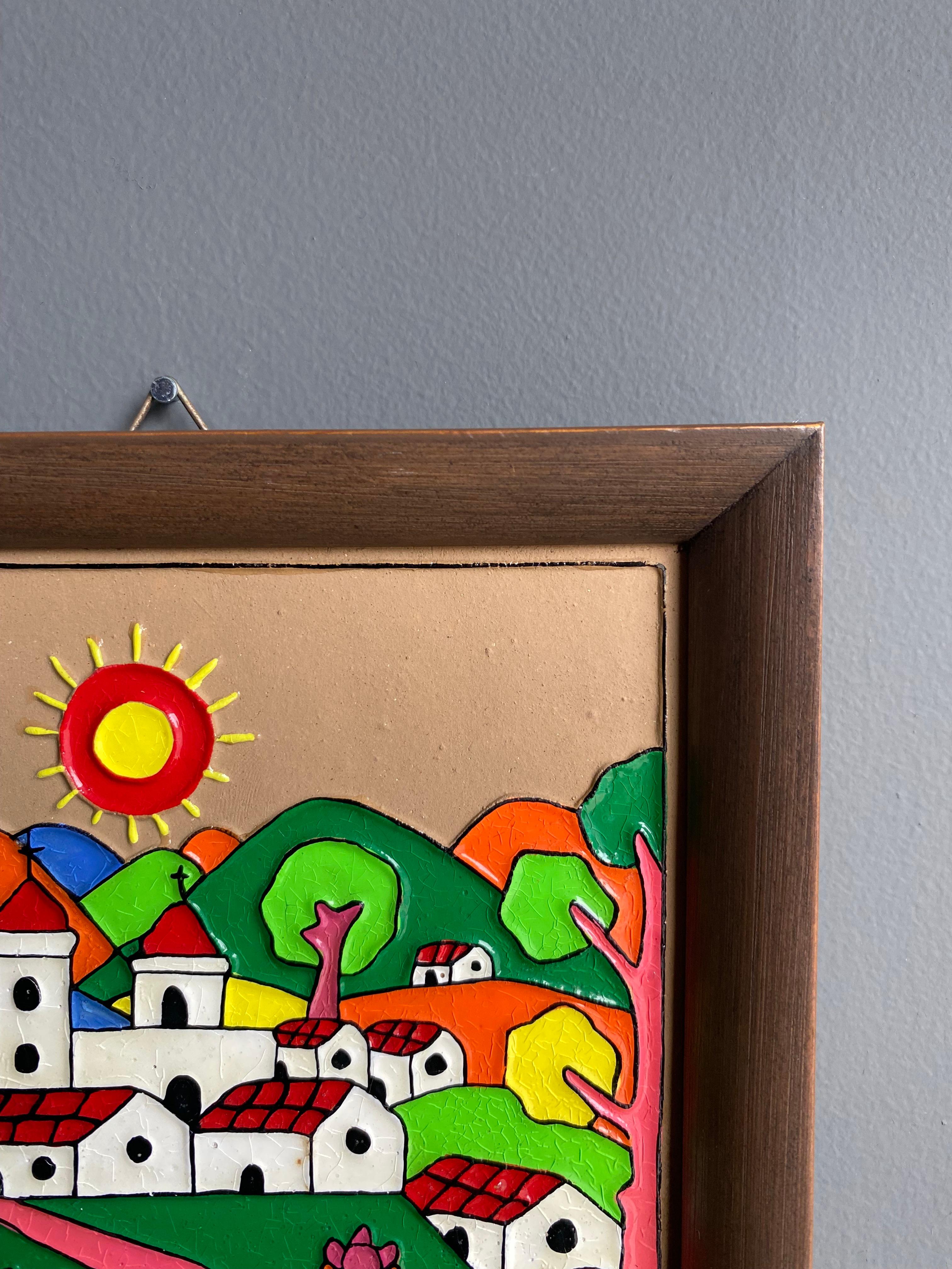 Late 20th Century Hand Painted Folk Art, La Palma Salvador