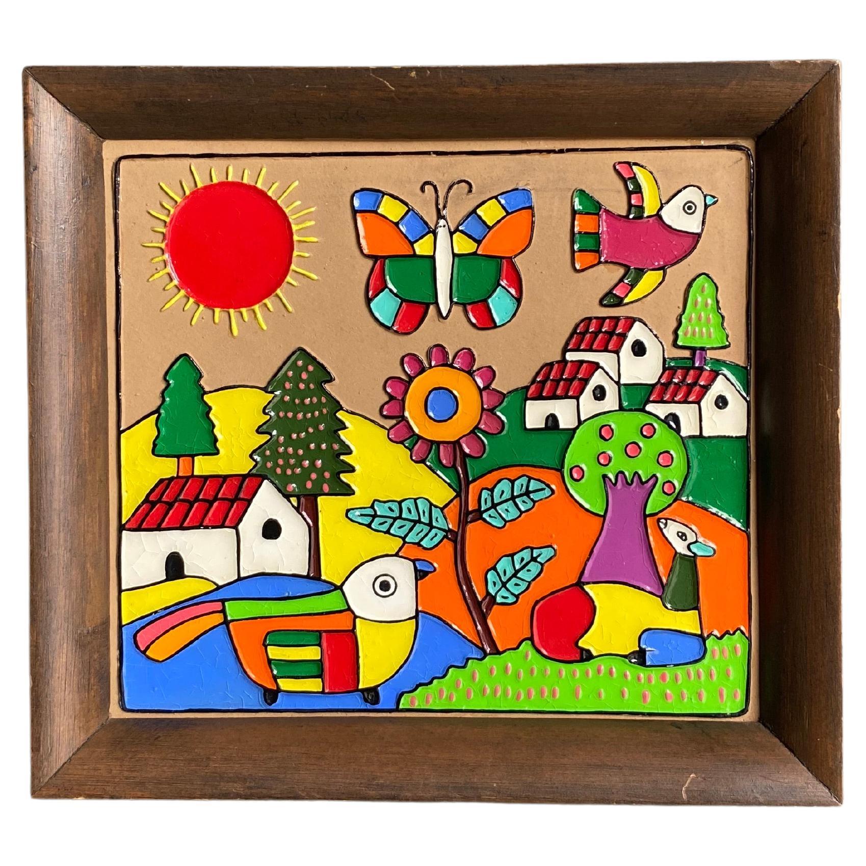 Painted Carnival Lucky Strike Dime Toss Folk Art Table Game at 1stDibs dime pitch carnival