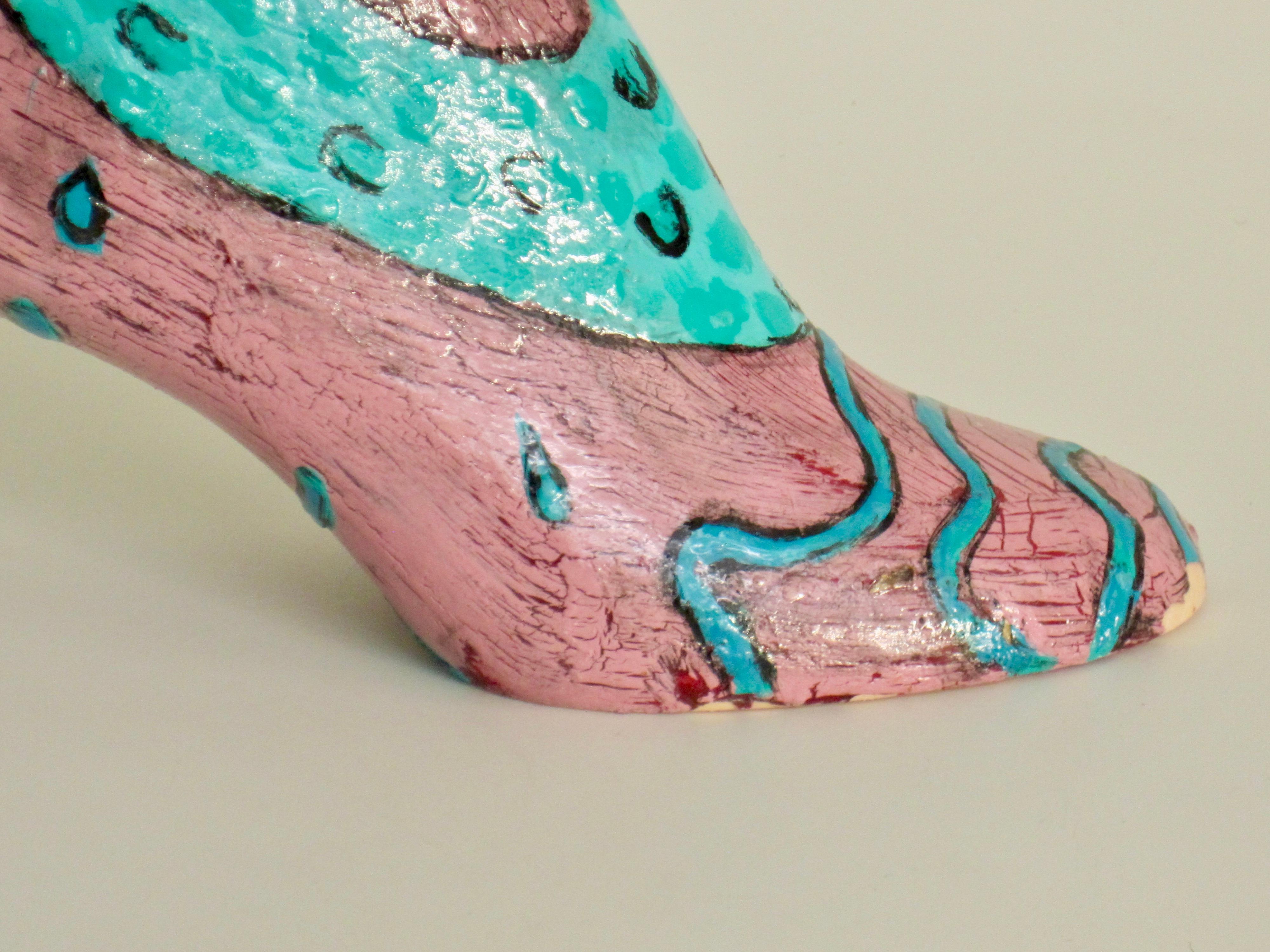 Hand Painted Folk Art Nude Mermaid Mannequin Leg 5