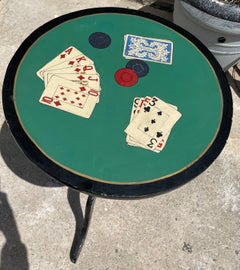 Carte da gioco Folky dipinte a mano, fiches da poker, portacandele da tavolo e da occasione