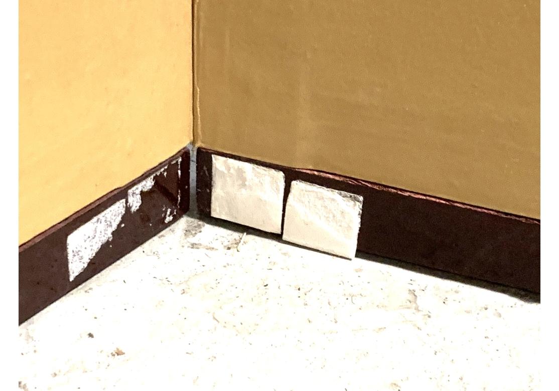 Paravento Koi da tavolo a quattro pannelli dipinti a mano in vendita 7