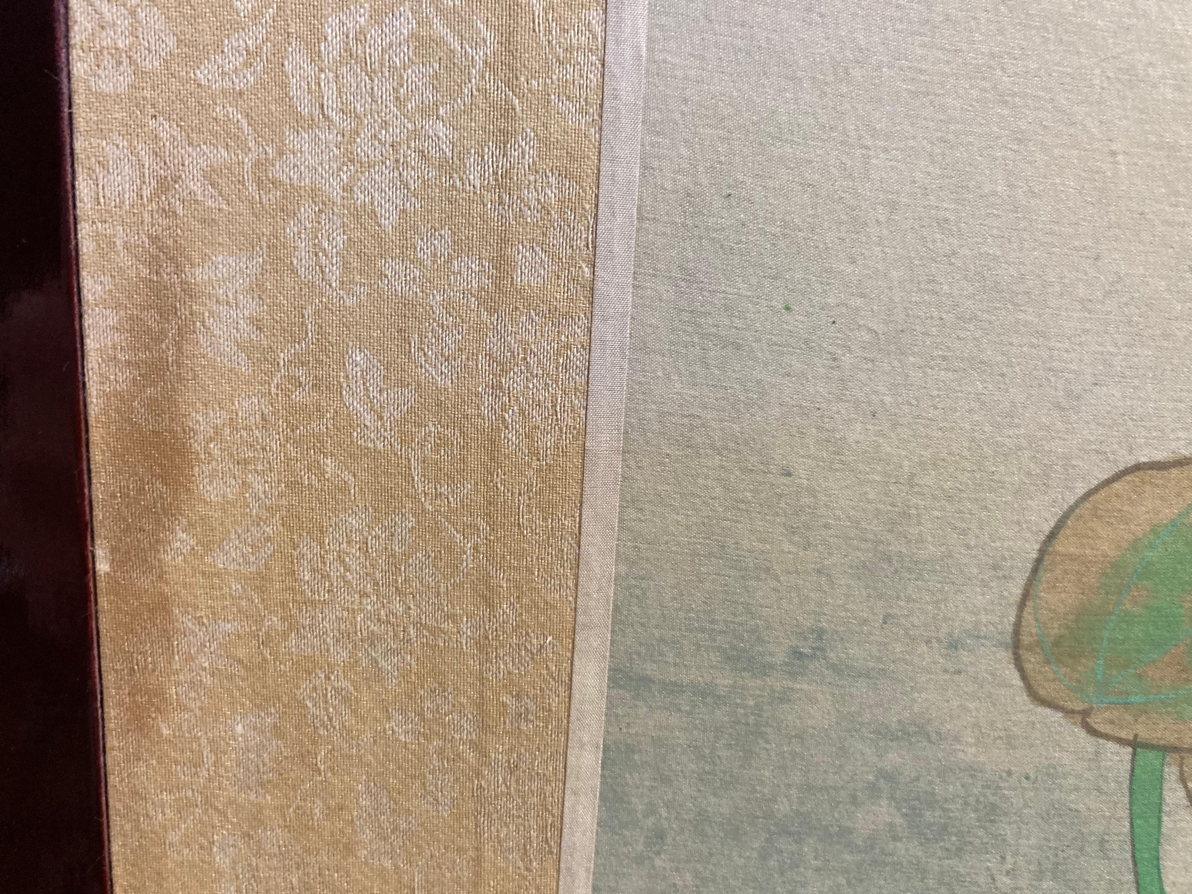 Paravento Koi da tavolo a quattro pannelli dipinti a mano in vendita 10
