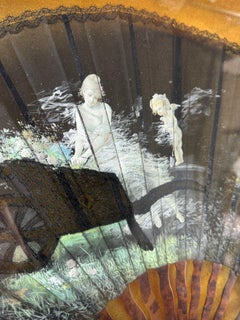 Hand Painted Framed Fan, Late 19th Century