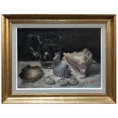 Hand-Painted Framed Oil Painting on Canvas by Cerckel
