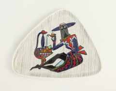 Hand Painted Freeform Dish, Italy, 1950's