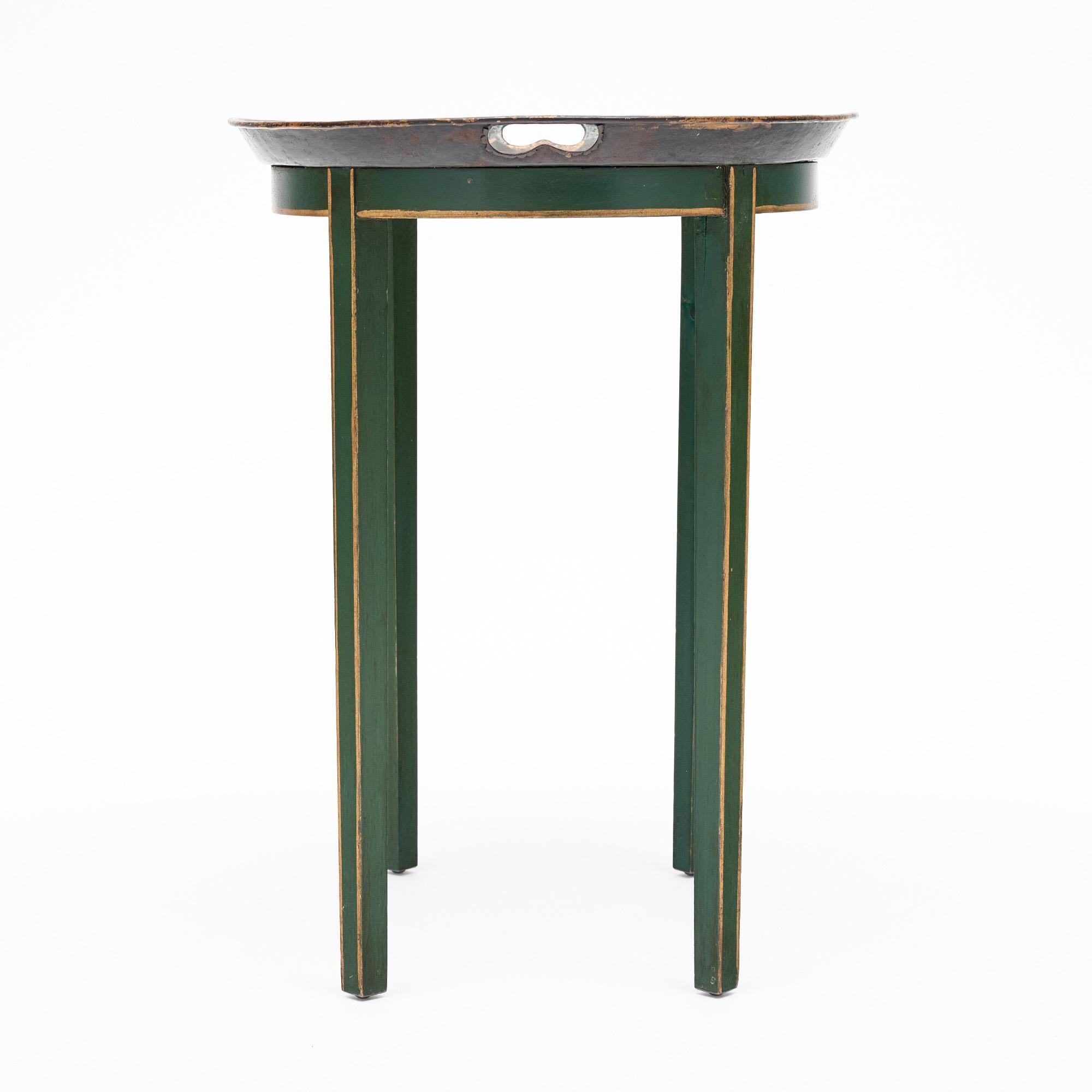 Wood Hand-Painted French Antique Side Table For Sale