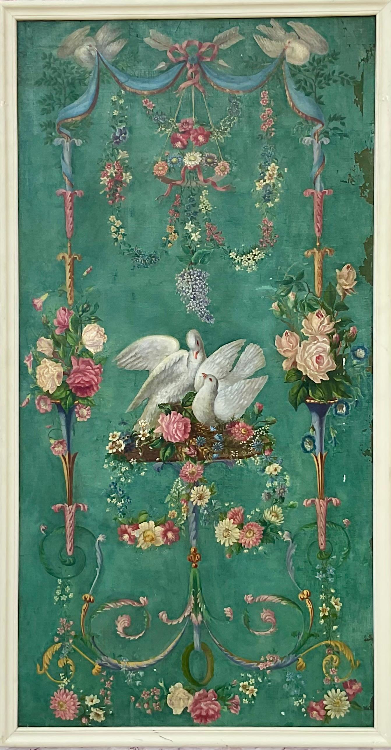 Paneles de Pared de Boiserie Francesa Pintados a Mano, Pareja Luis XV en venta