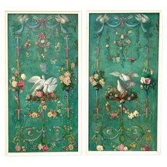 Handbemalte französische Boiserie-Wandtafeln, Paar