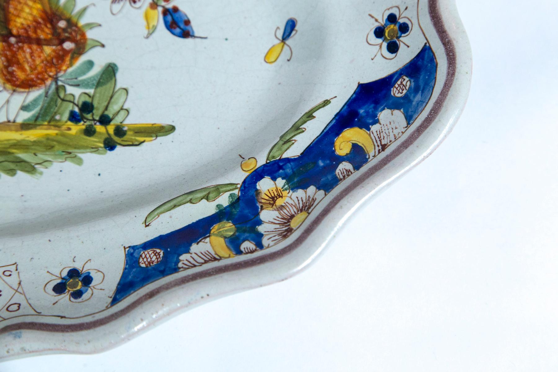 Hand Painted French Faience Platter, Early 19th Century 1