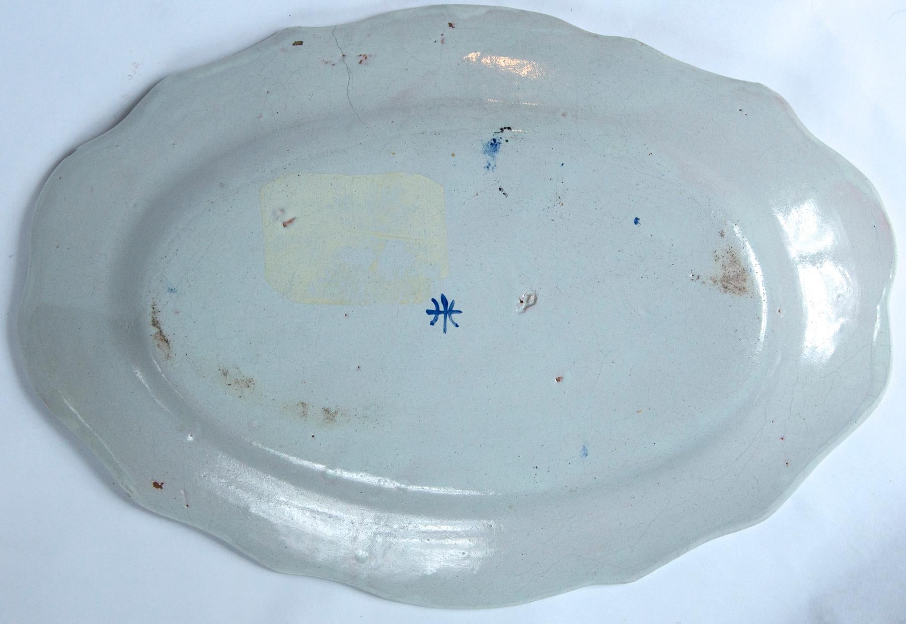 Hand Painted French Faience Platter, Early 19th Century 2