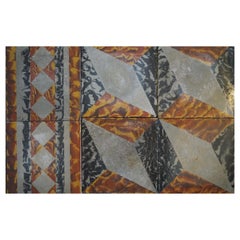 Hand Painted French Reclaimed Tiles Lot of 125 Sq Ft