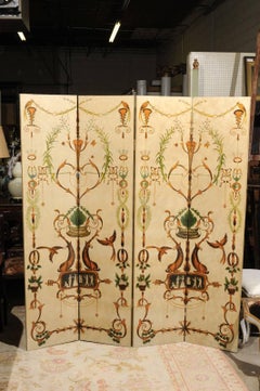 Hand Painted French Screen