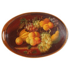 Hand Painted Fruit on Wood Serving Tray