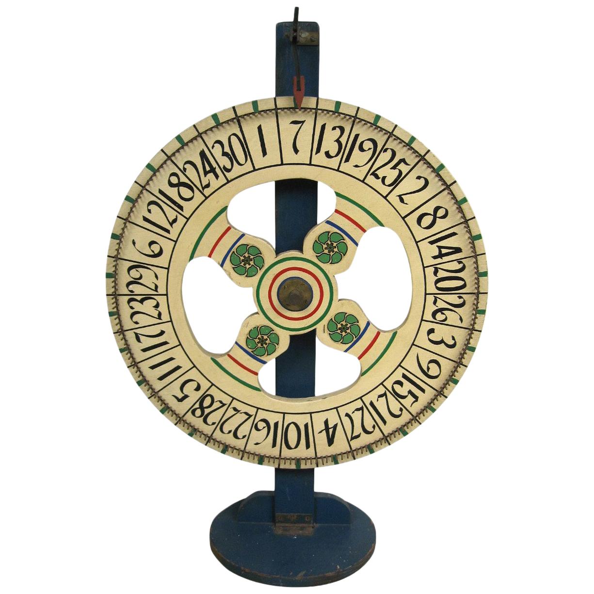 Hand Painted Game Wheel Americana Folk Art Game Farmhouse