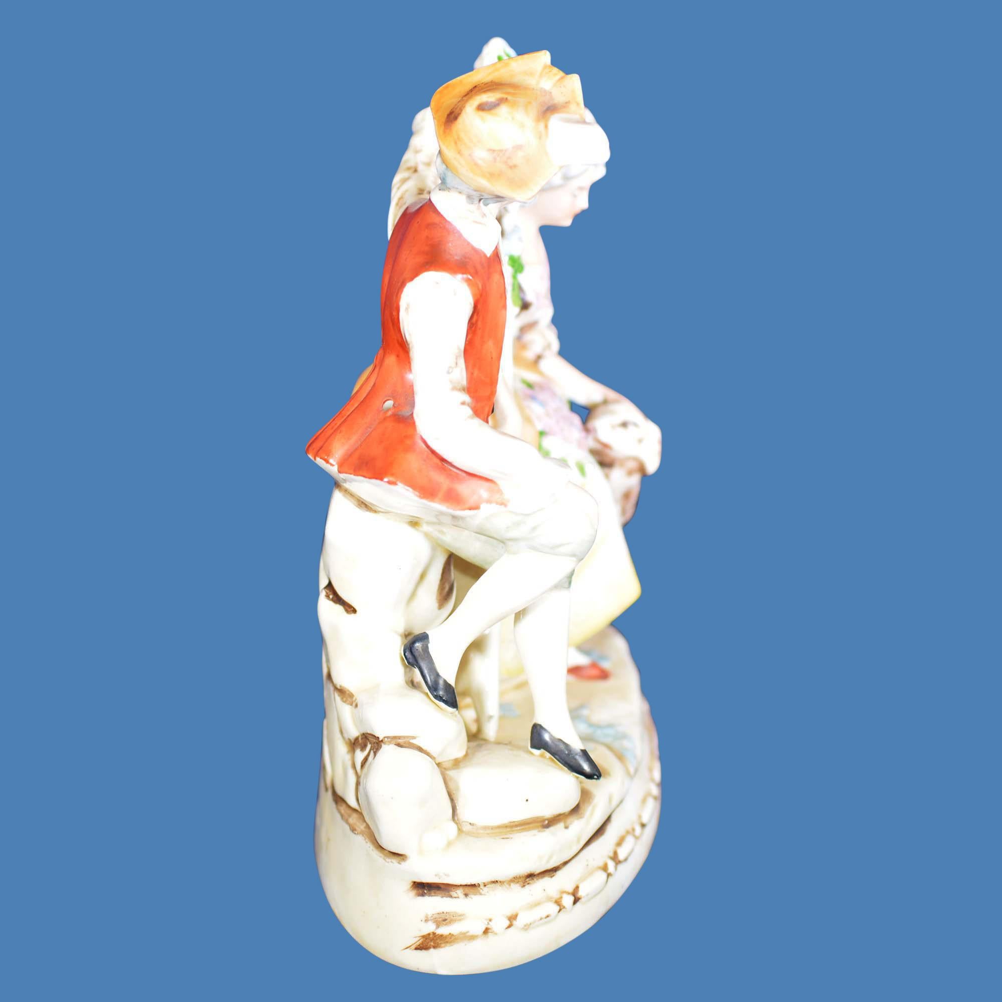 Hand-Painted Hand Painted German Figurine Couple in Historic Dress