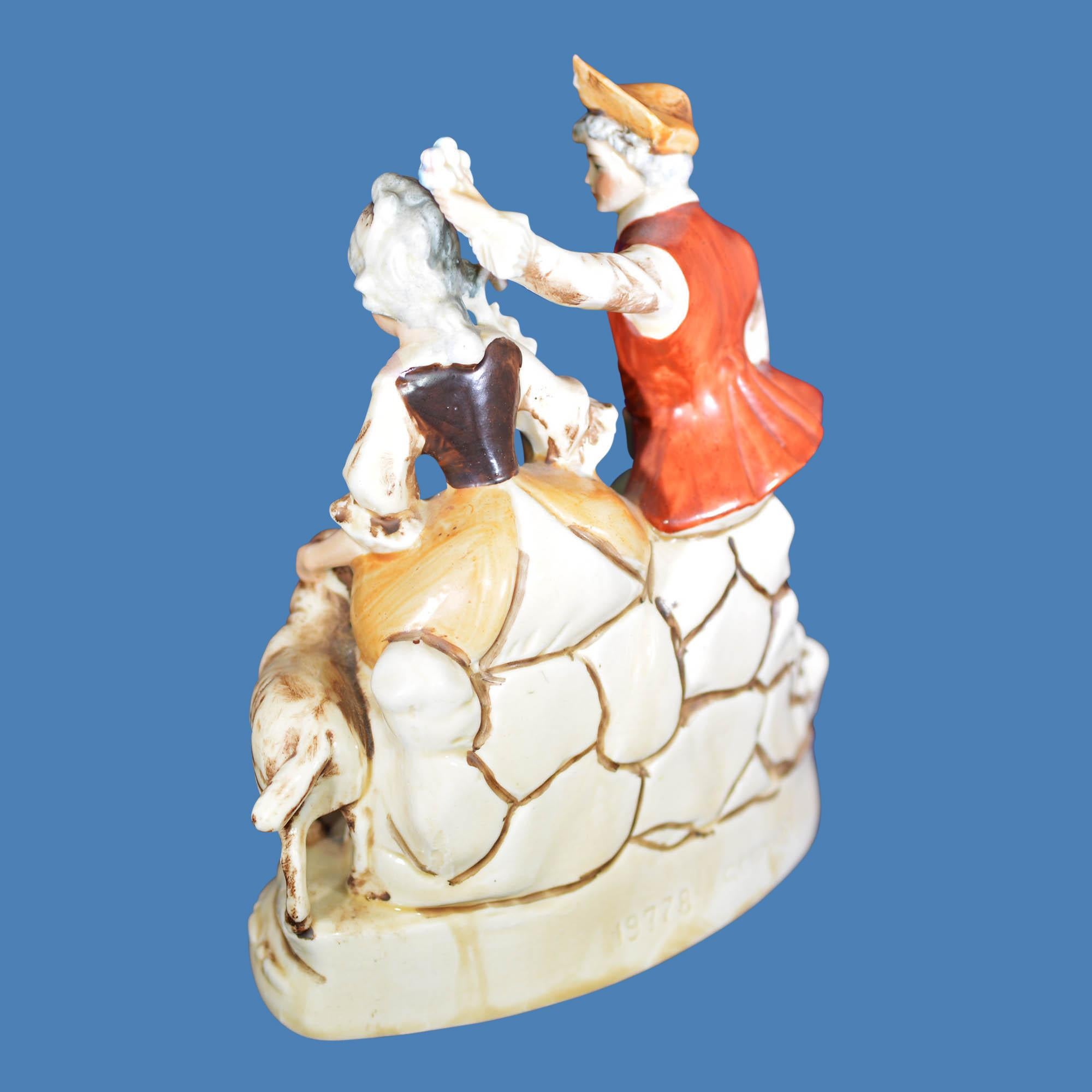 Porcelain Hand Painted German Figurine Couple in Historic Dress