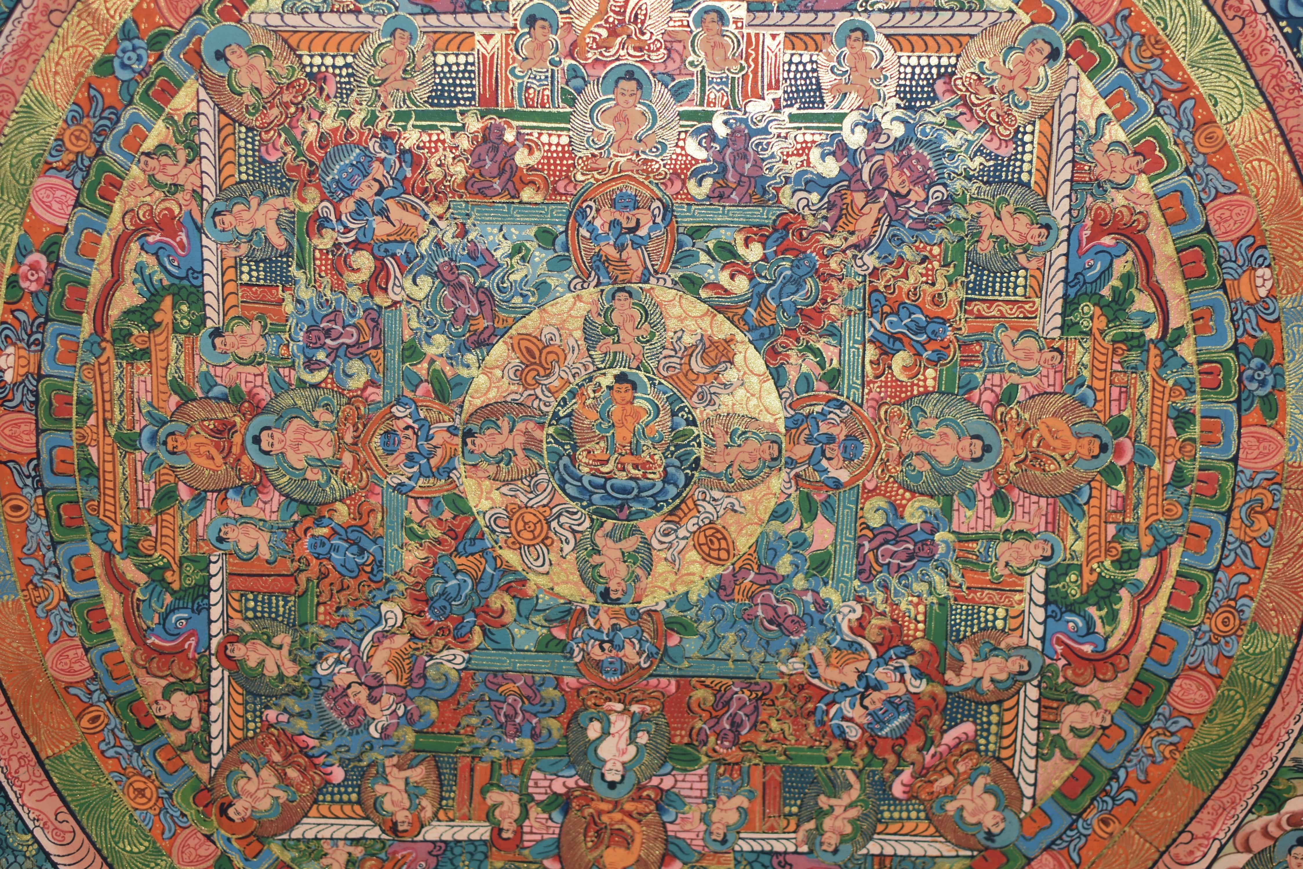Hand Painted Gilded Tibetan Thangka of Nirvana 6