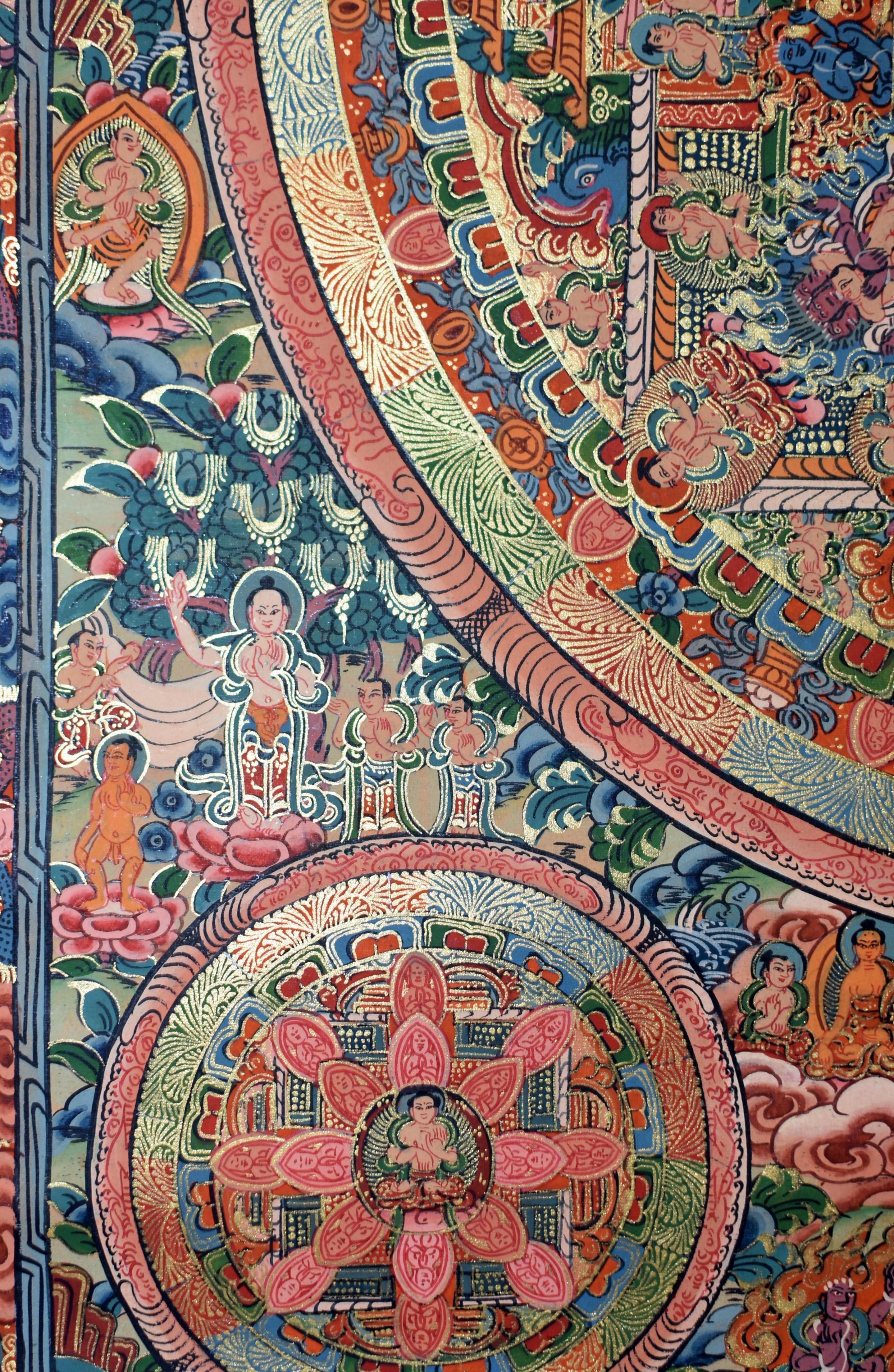 Hand Painted Gilded Tibetan Thangka of Nirvana 10