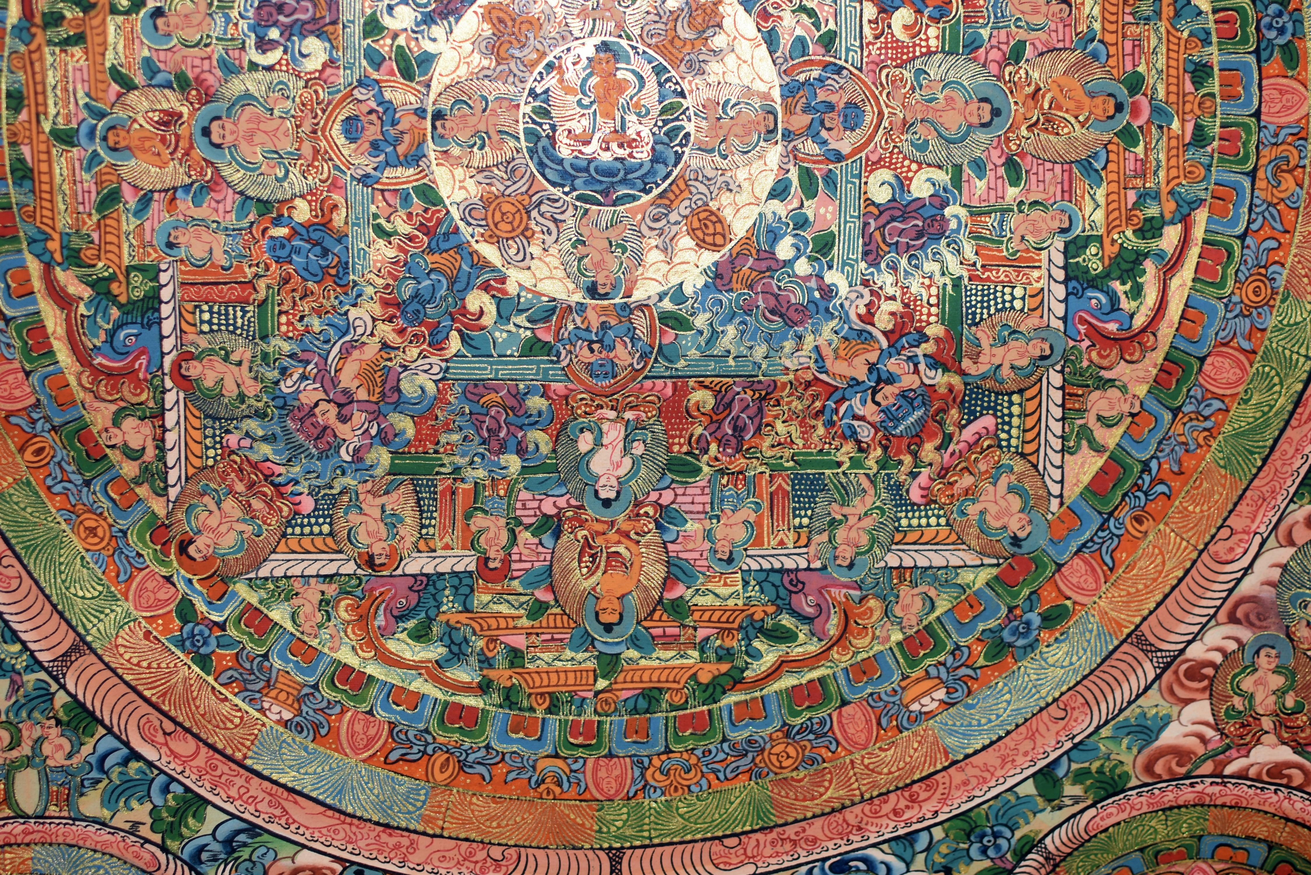 Hand Painted Gilded Tibetan Thangka of Nirvana 12