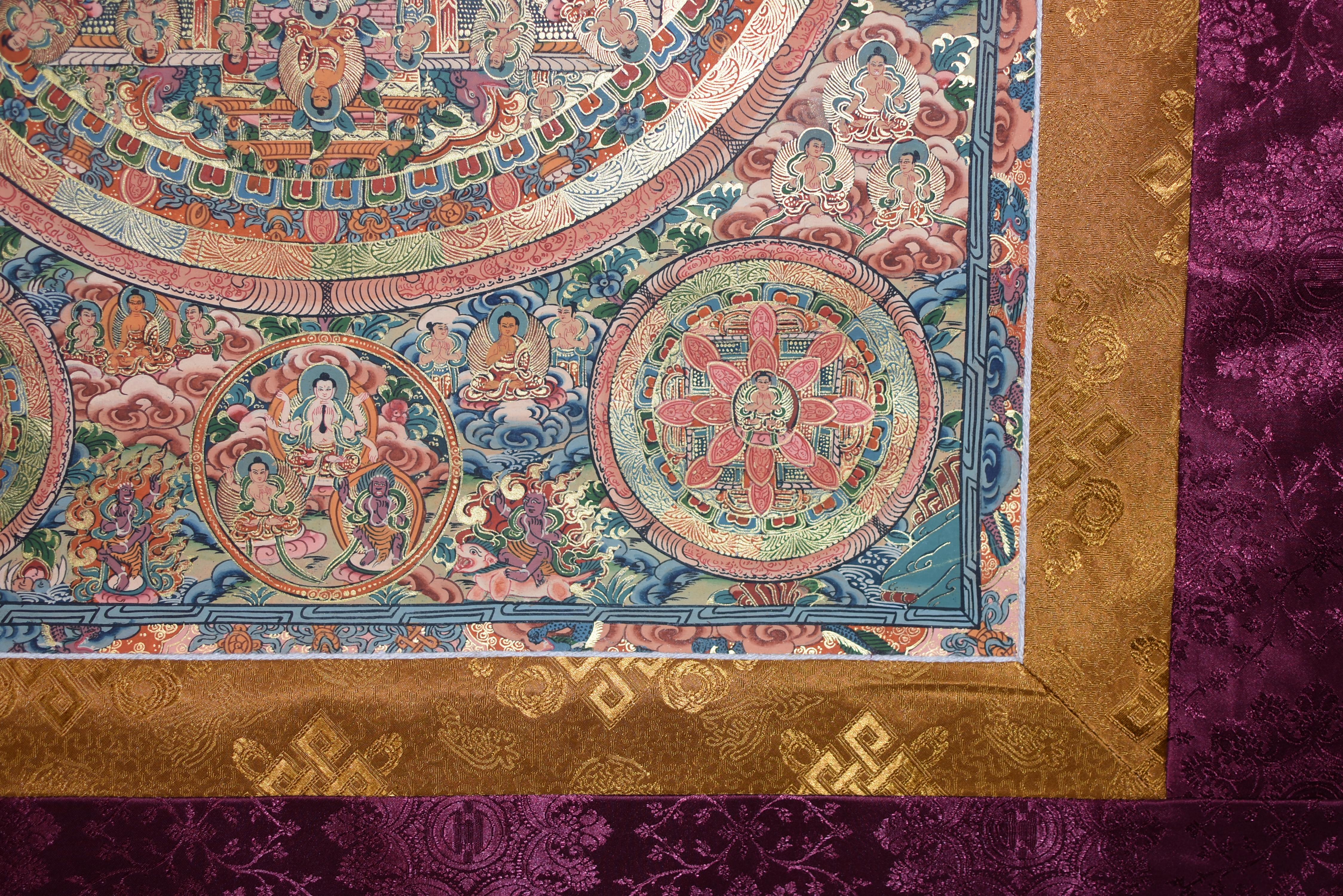 Hand Painted Gilded Tibetan Thangka of Nirvana 1