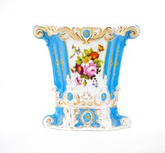 Vaso decorativo in porcellana Old Paris dipinto a mano e dorato