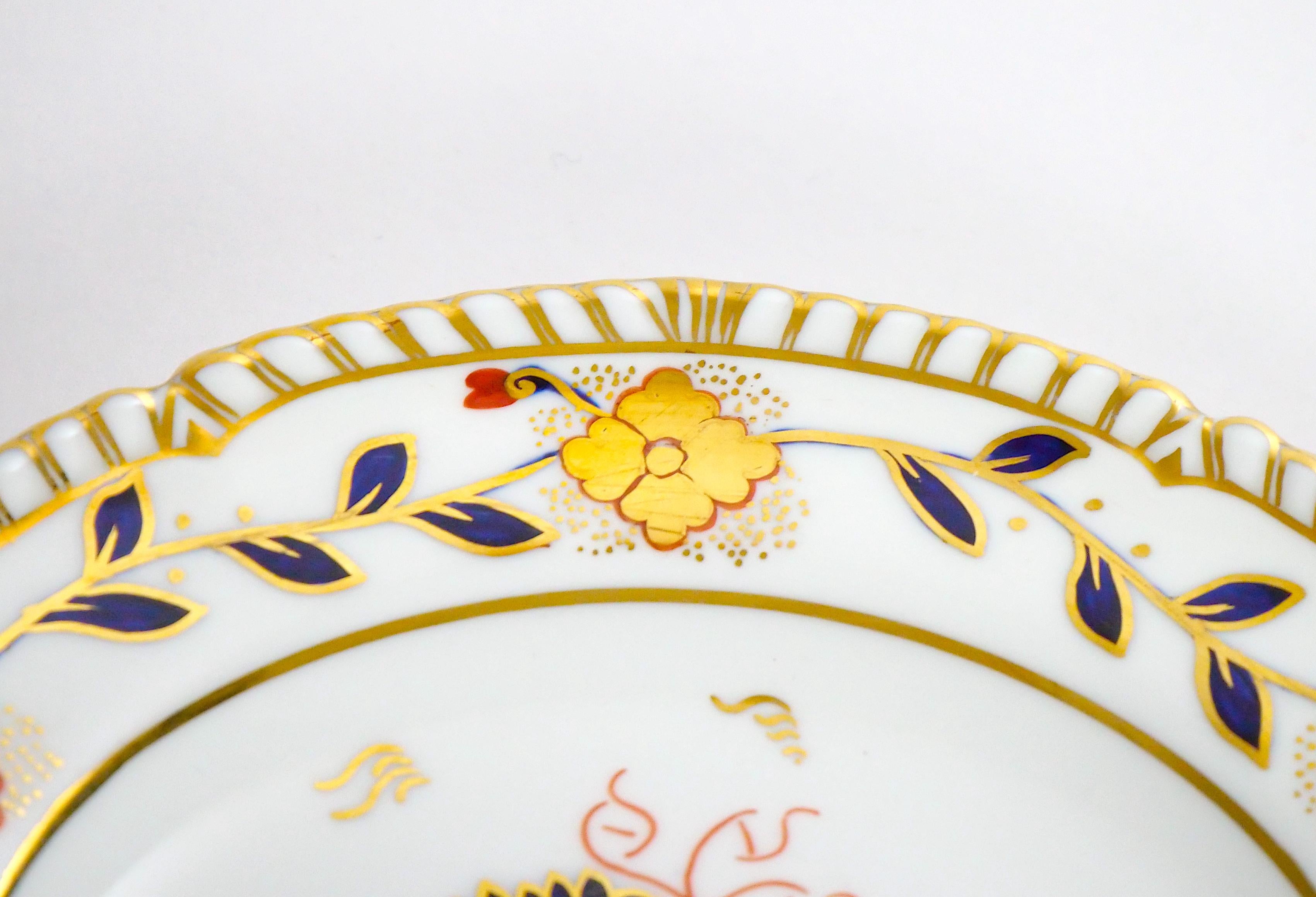 Hand Painted & Gilt Floral English Royal Crown Derby Dinner Service / 10 People. 5