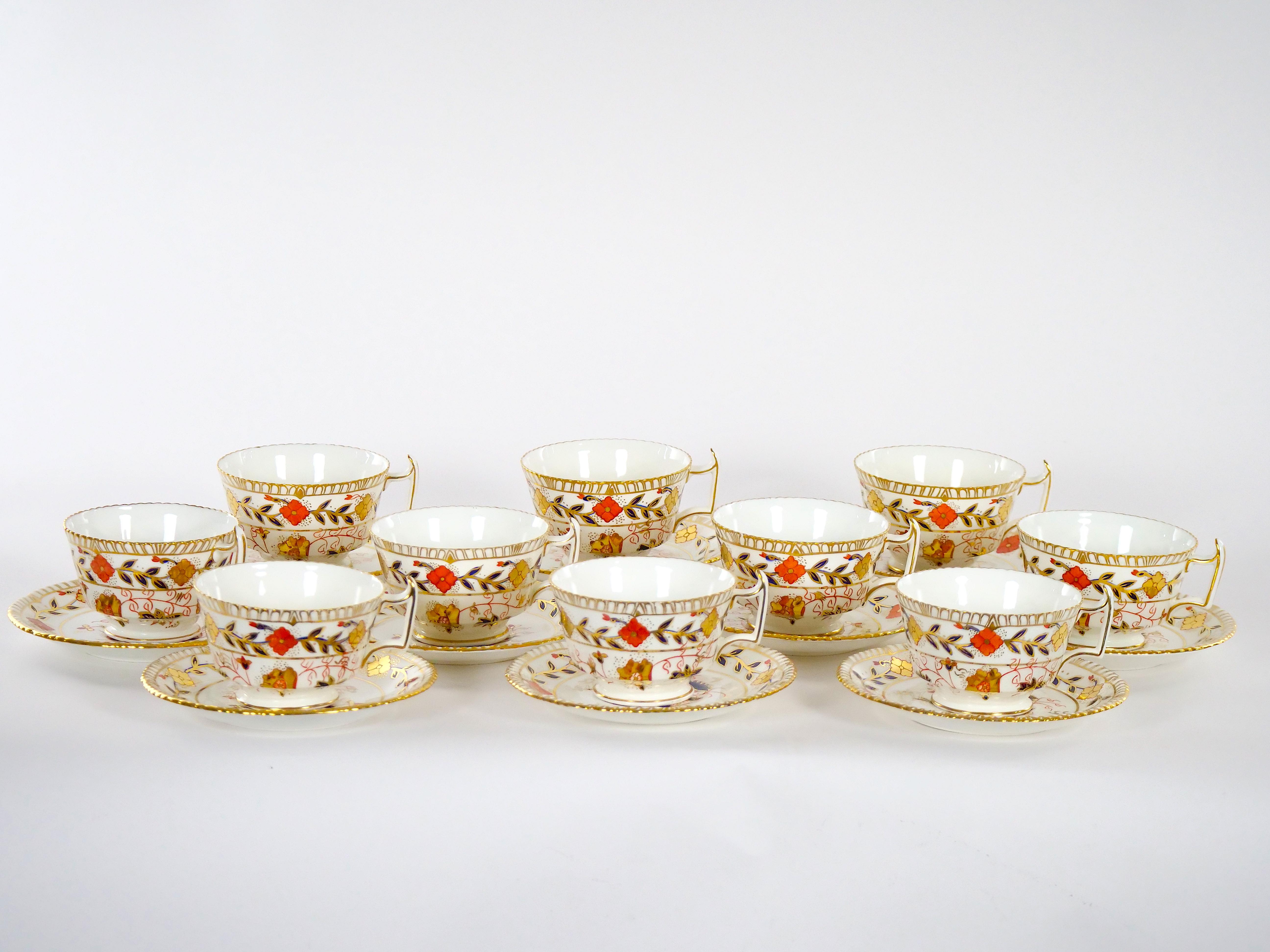 Hand Painted & Gilt Floral English Royal Crown Derby Dinner Service / 10 People. 6