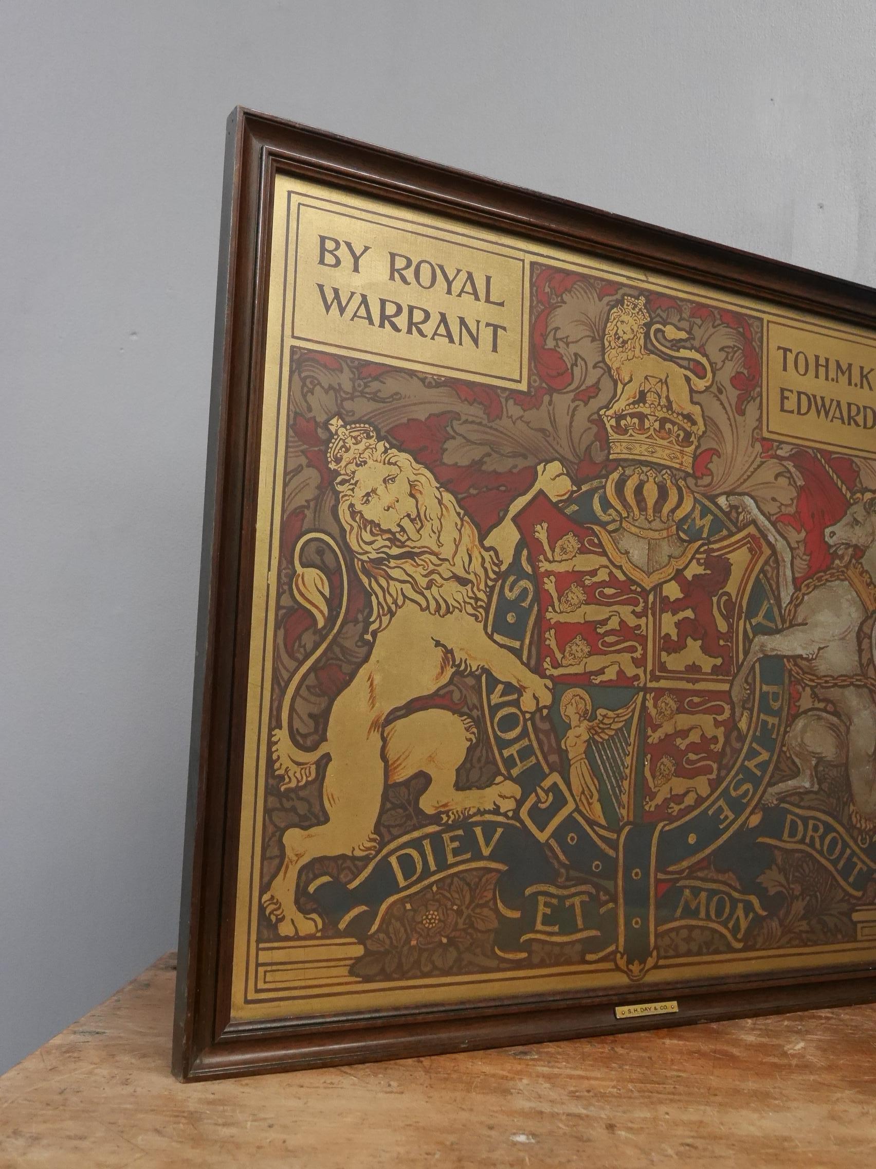 Wood Hand Painted Gilt London Wine Merchants Royal Warrant