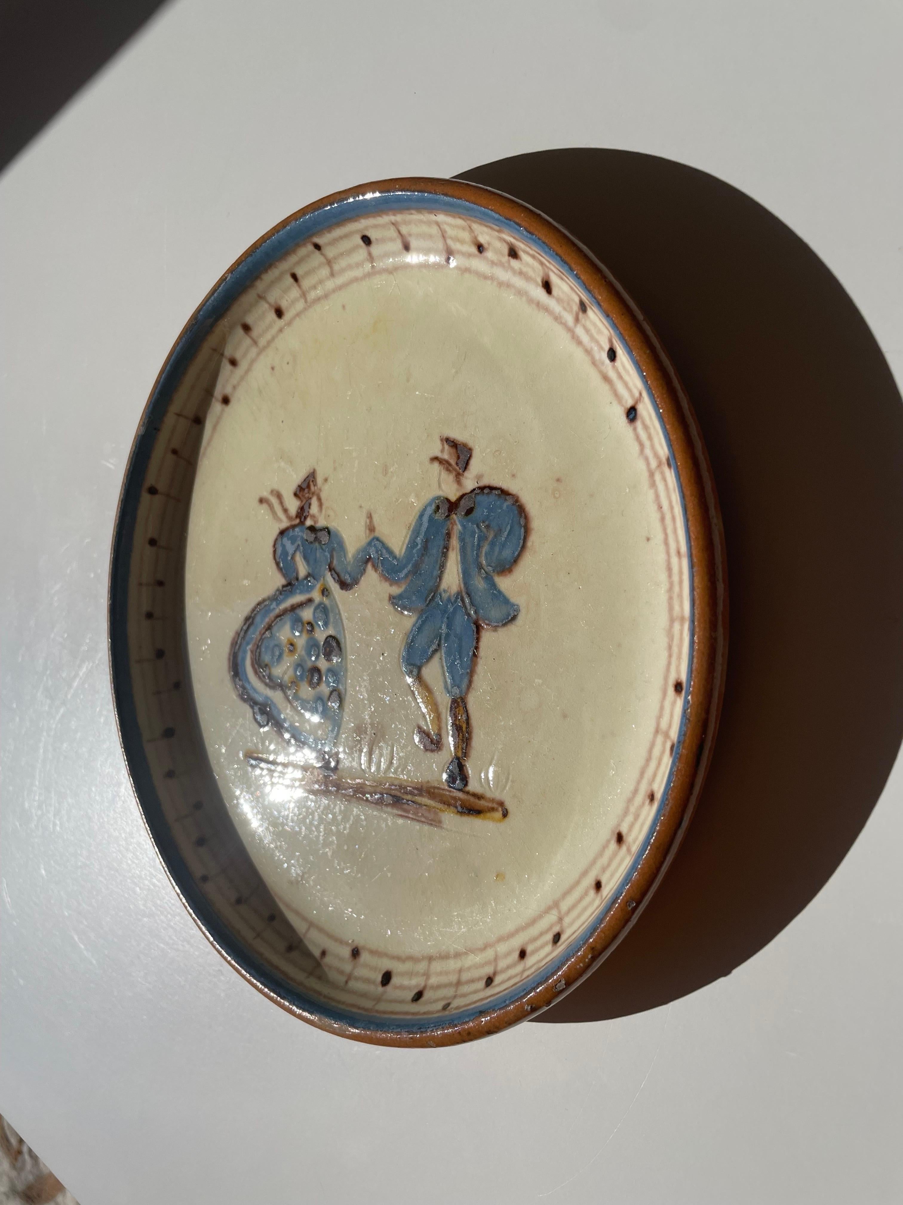 Knabstrup Hand-Painted Ceramic Decorative Plate, 1950s For Sale 3