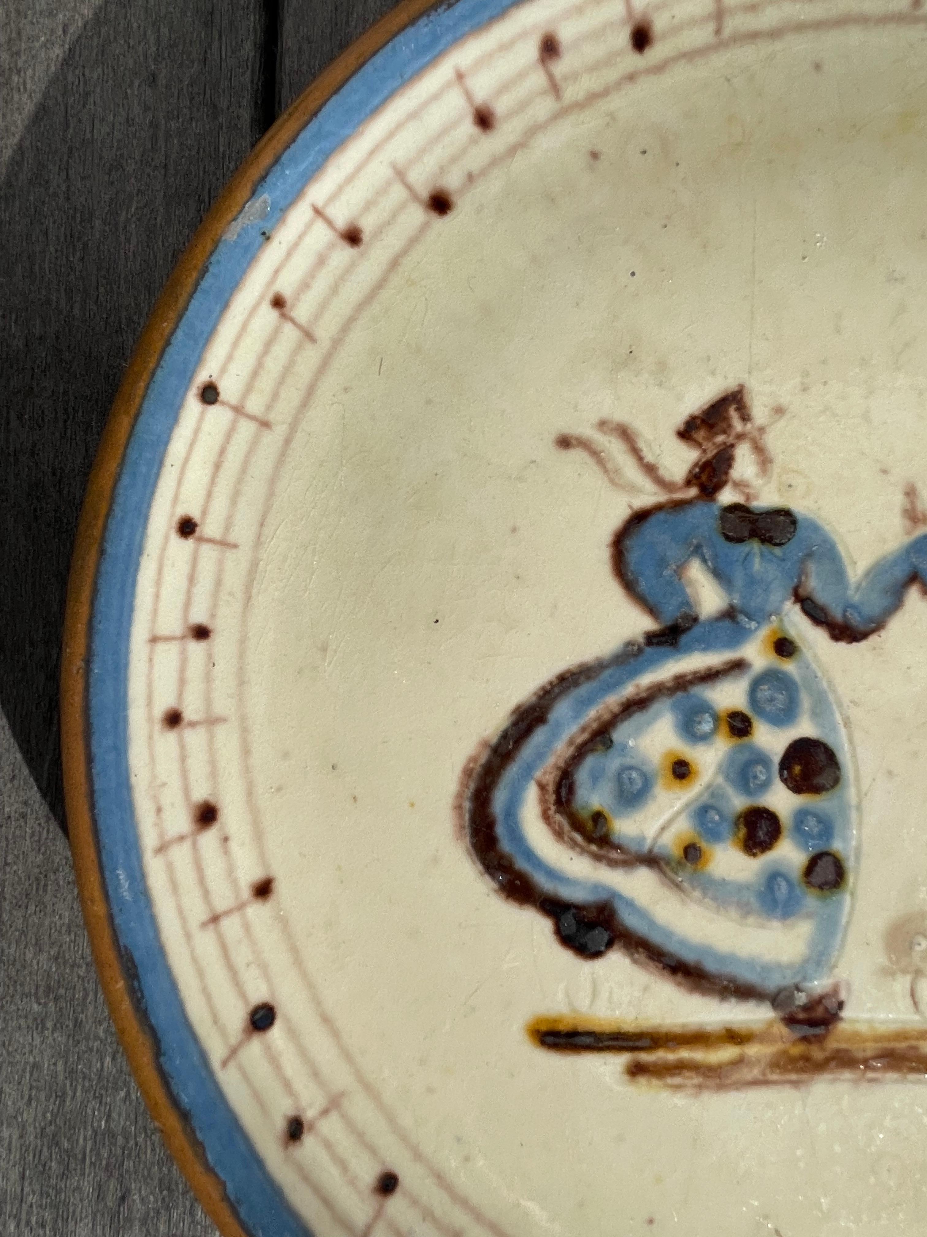 Knabstrup Hand-Painted Ceramic Decorative Plate, 1950s For Sale 7