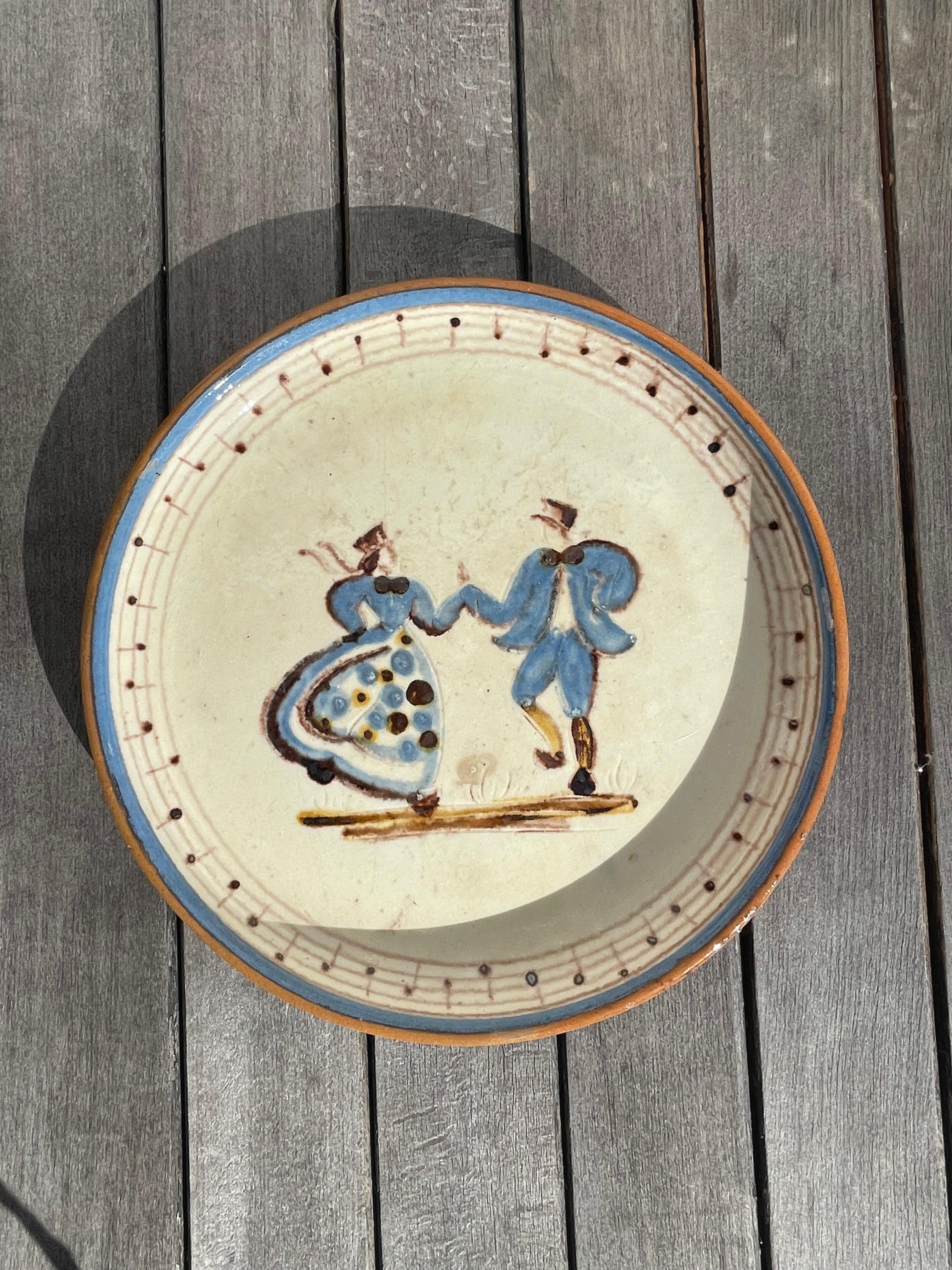 Knabstrup Hand-Painted Ceramic Decorative Plate, 1950s For Sale 8