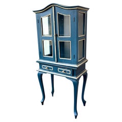 Hand Painted Glazed Wooden Dome Top Display Cabinet