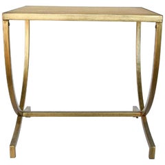 Hand Painted Gold Bronze and Glass Side Table