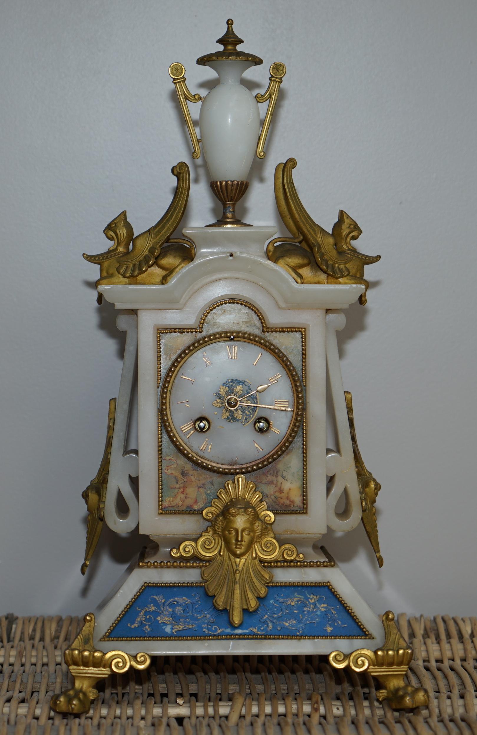 Wimbledon-Furniture

Wimbledon-Furniture is delighted to offer for sale this stunning circa 1850 French Alabaster and gold gilt mantle clock

Please note the delivery fee listed is just a guide, it covers within the M25 only, for an accurate