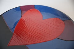 Hand Painted Heart Charger Plate Bowl