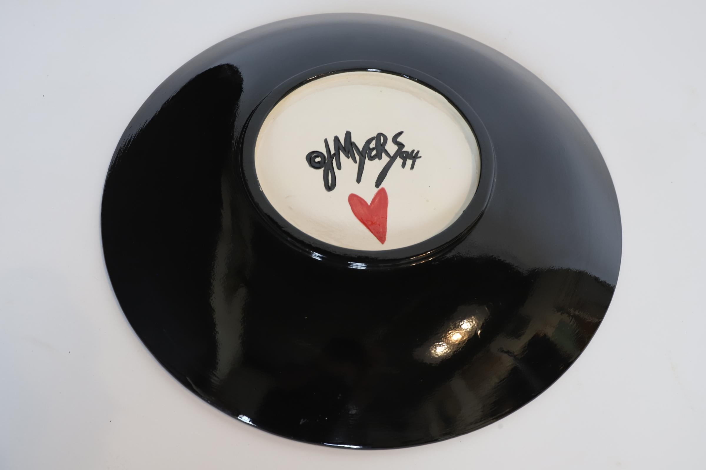 Ceramic Hand Painted Heart Charger Plate Bowl For Sale