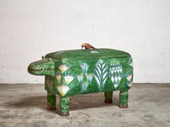 Hand-painted "hippopotamus" chest by Gerard Rigot, France, 1980's