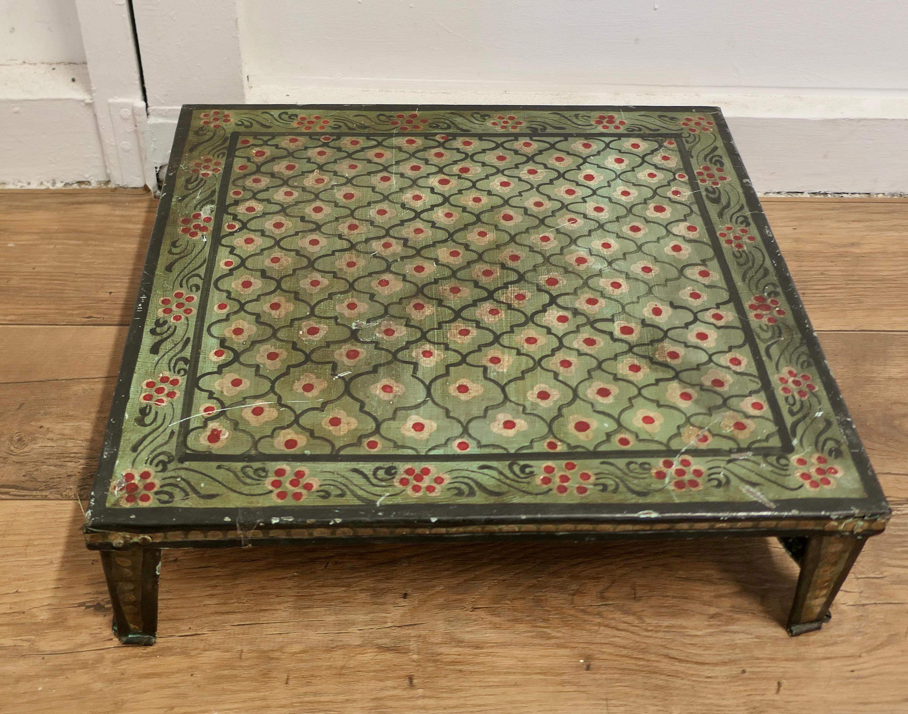 Hand Painted Indian Folk Art Stand or Low Table  A Lovely Decorative piece  For Sale 1