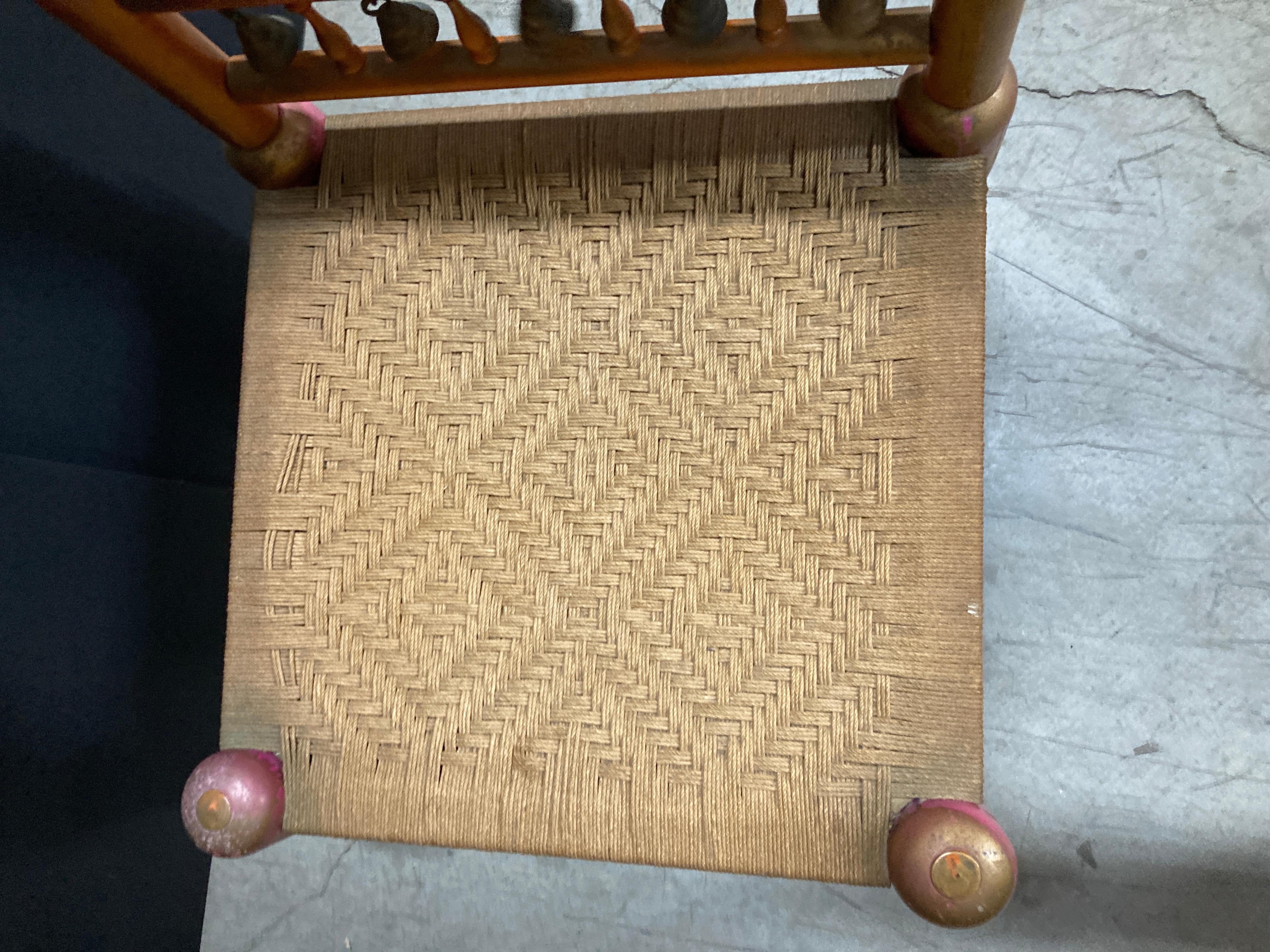 Hand Painted Indian Rajasthani Side Chair In Good Condition In North Hollywood, CA
