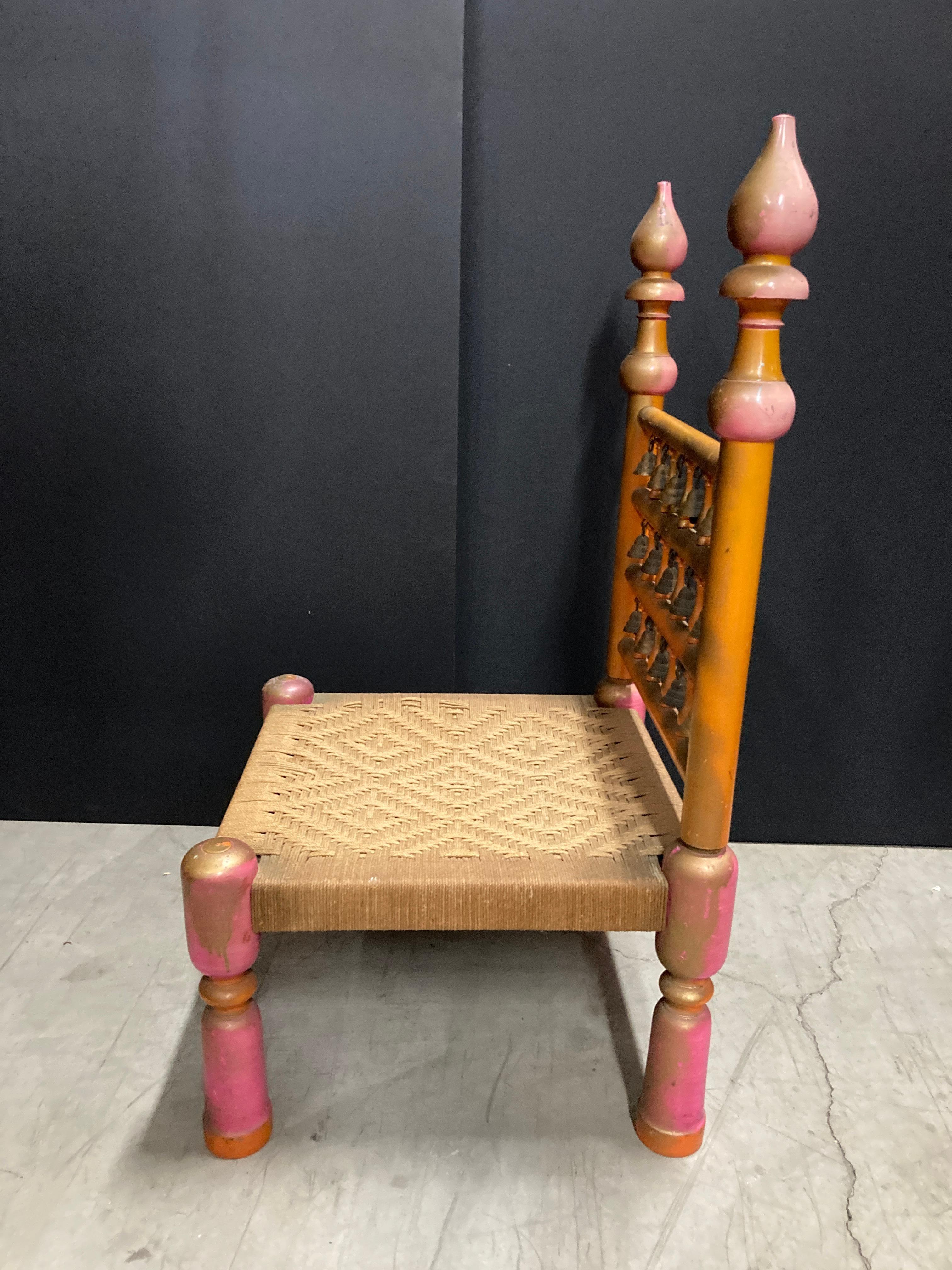 20th Century Hand Painted Indian Rajasthani Side Chair