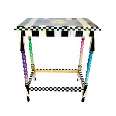 MacKenzie-Childs Style Hand Painted Barley Twist Accent Table