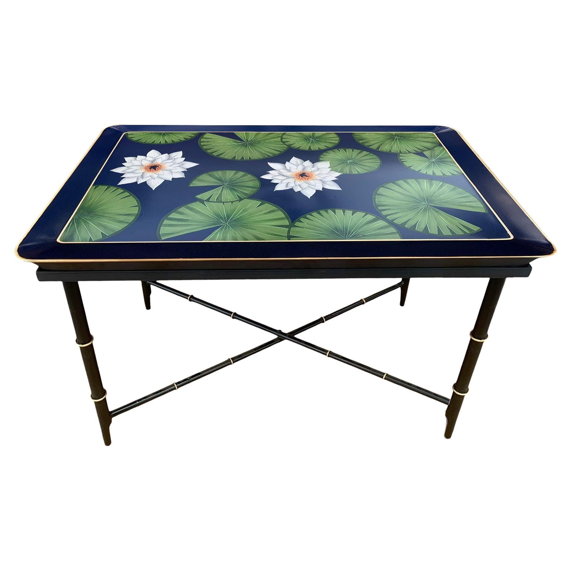 Table basse peinte à la main - Fleur