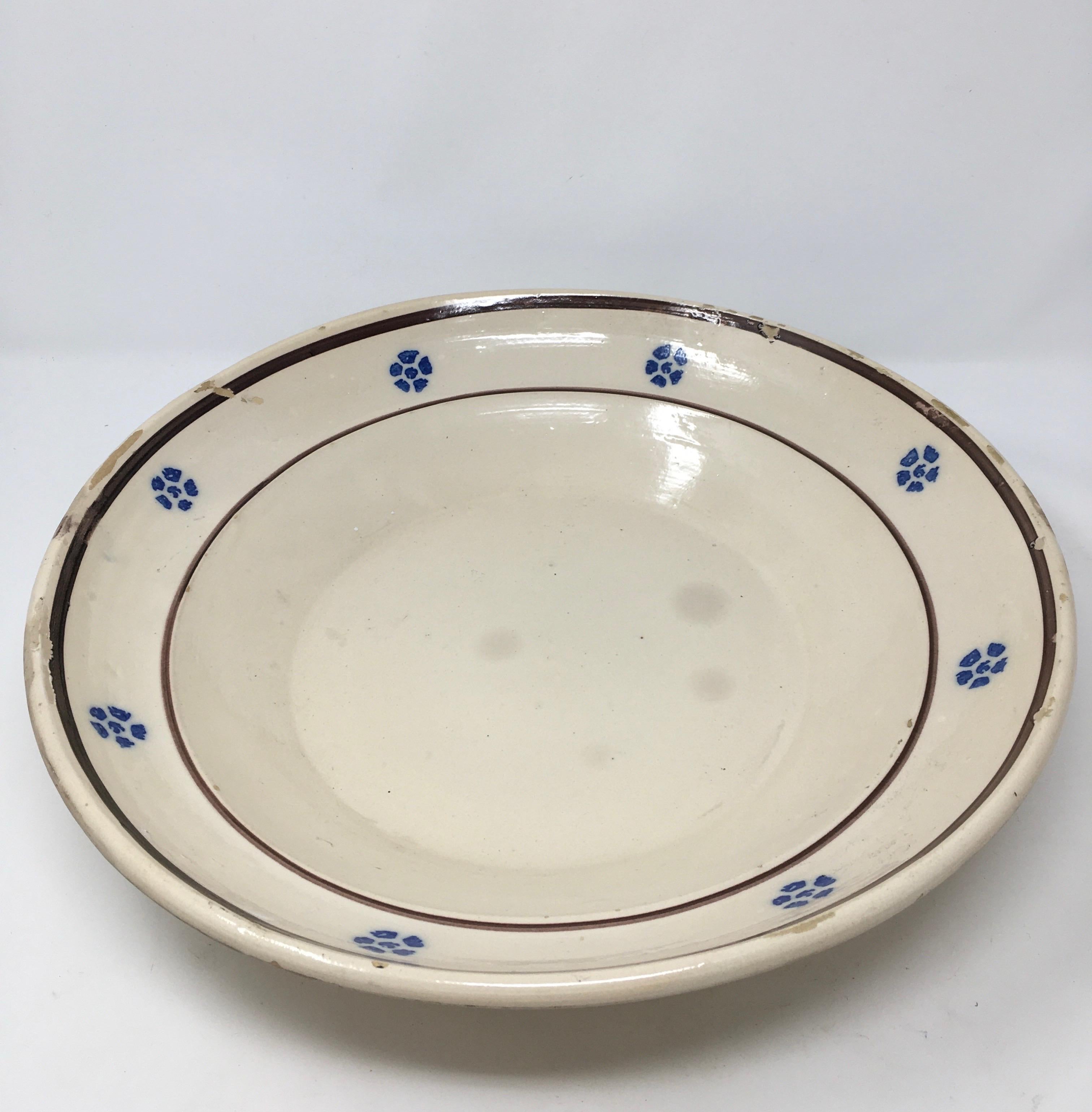 Hand Painted Italian Antique Terracotta Bowl 8