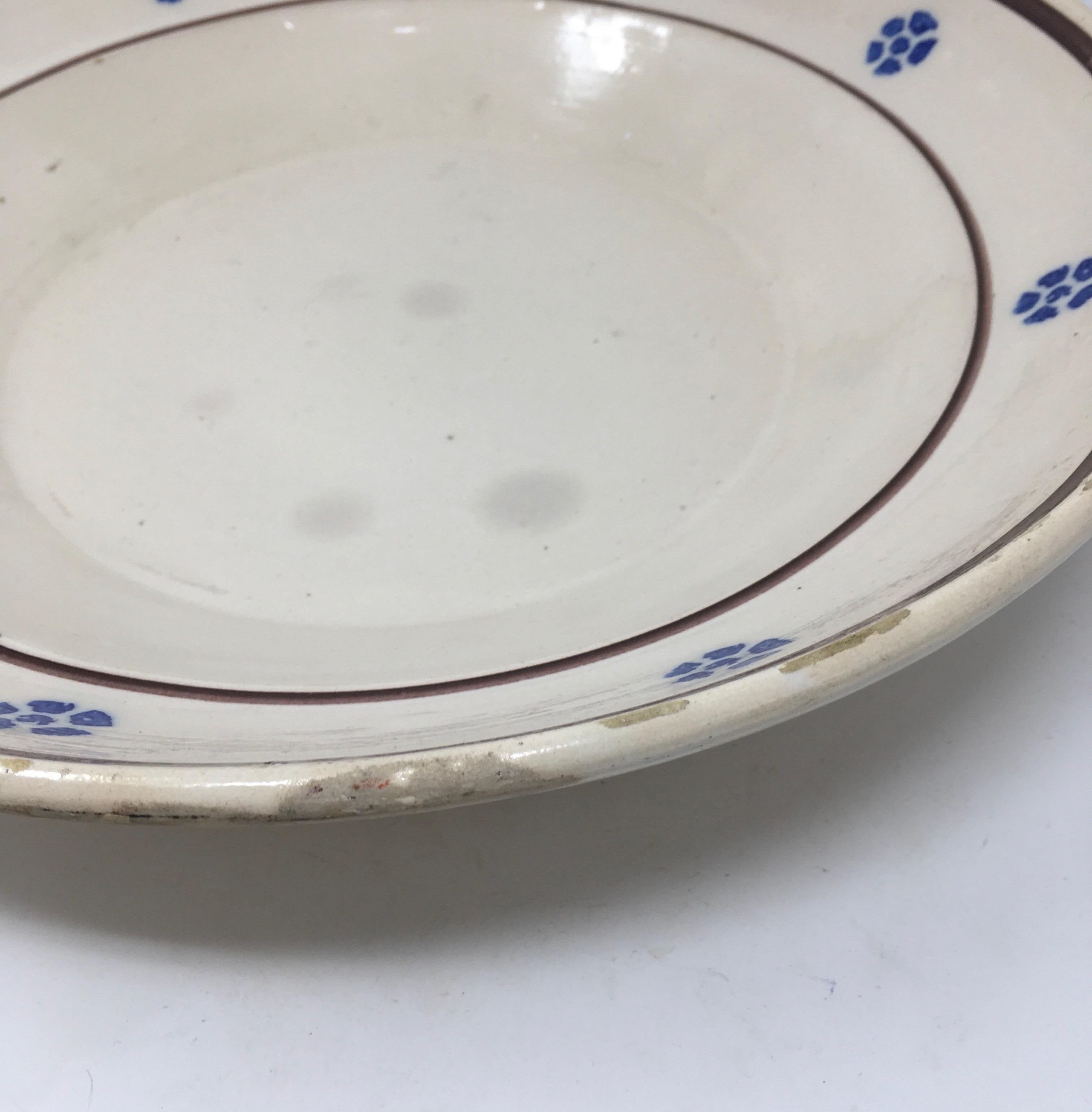 Hand Painted Italian Antique Terracotta Bowl In Good Condition In Houston, TX