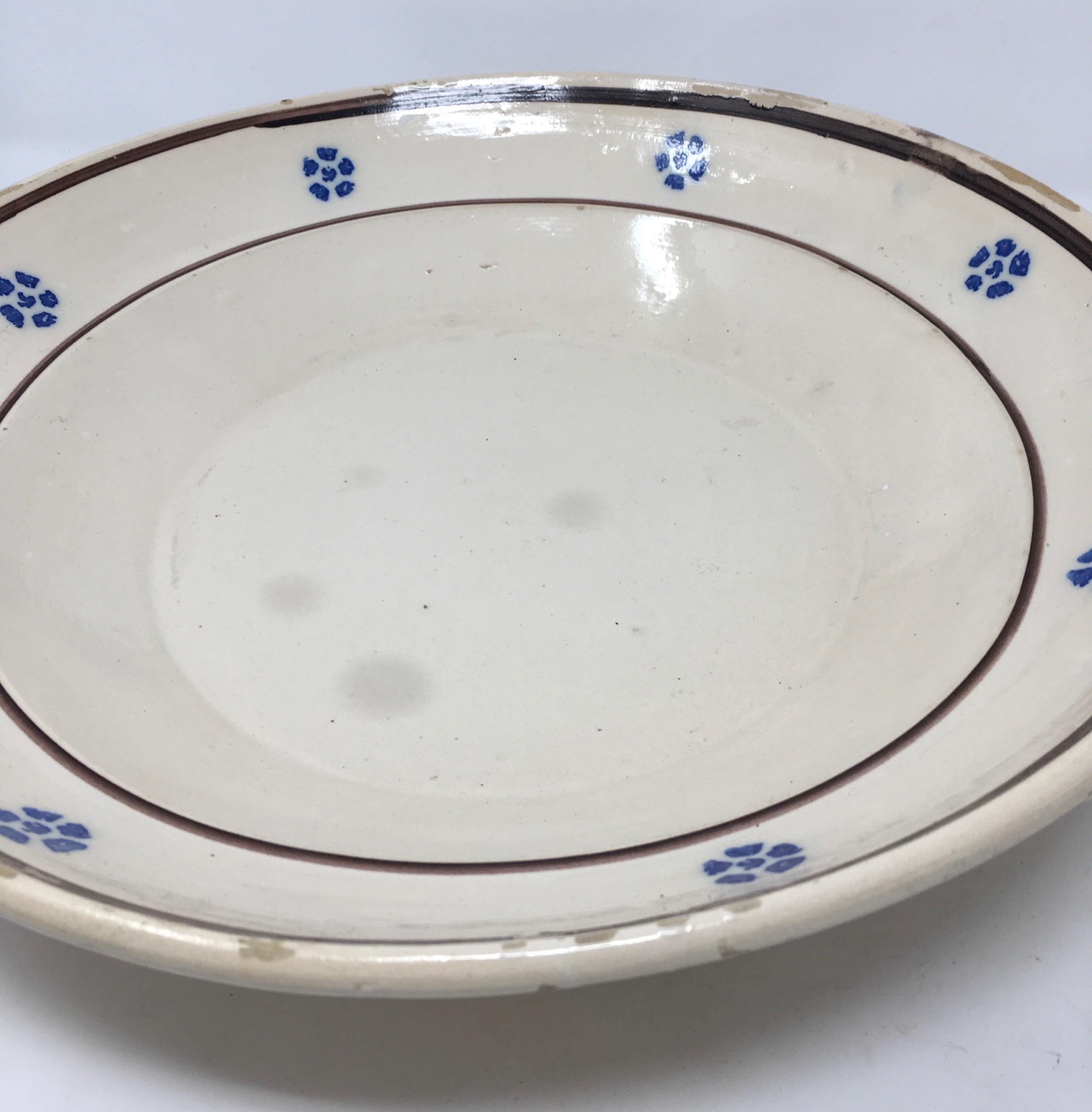 19th Century Hand Painted Italian Antique Terracotta Bowl