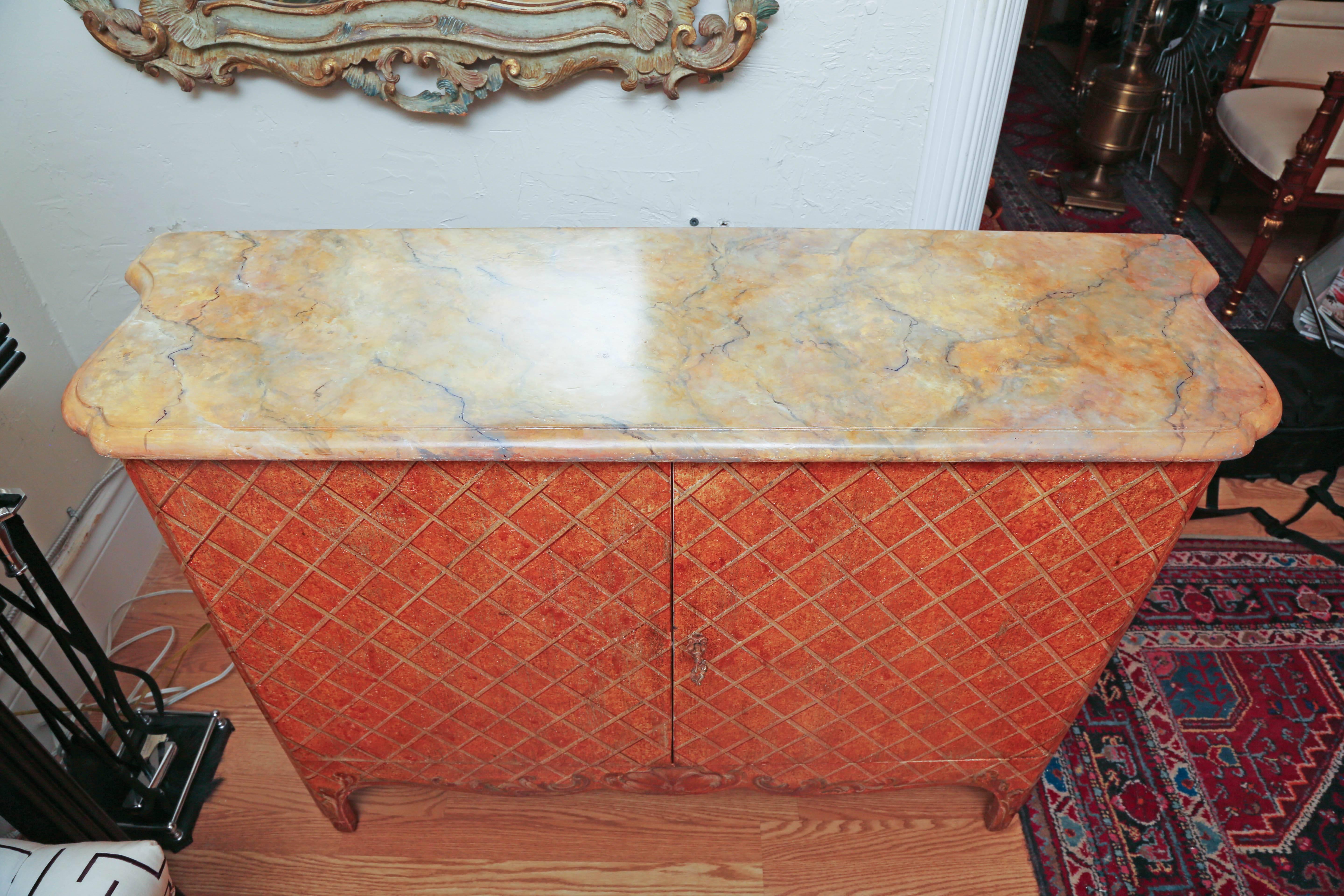 Hand-Painted Italian Buffet or Cabinet In Good Condition In West Palm Beach, FL