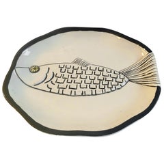 Hand Painted Italian Ceramic Fish Plate