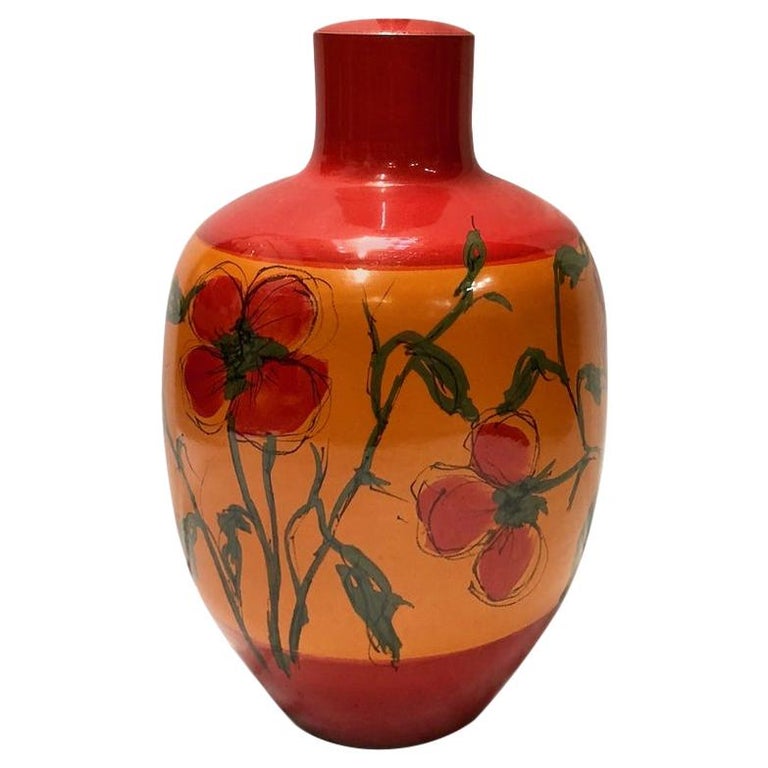 Hand Painted Italian Ceramic Table Lamp For Sale at 1stDibs