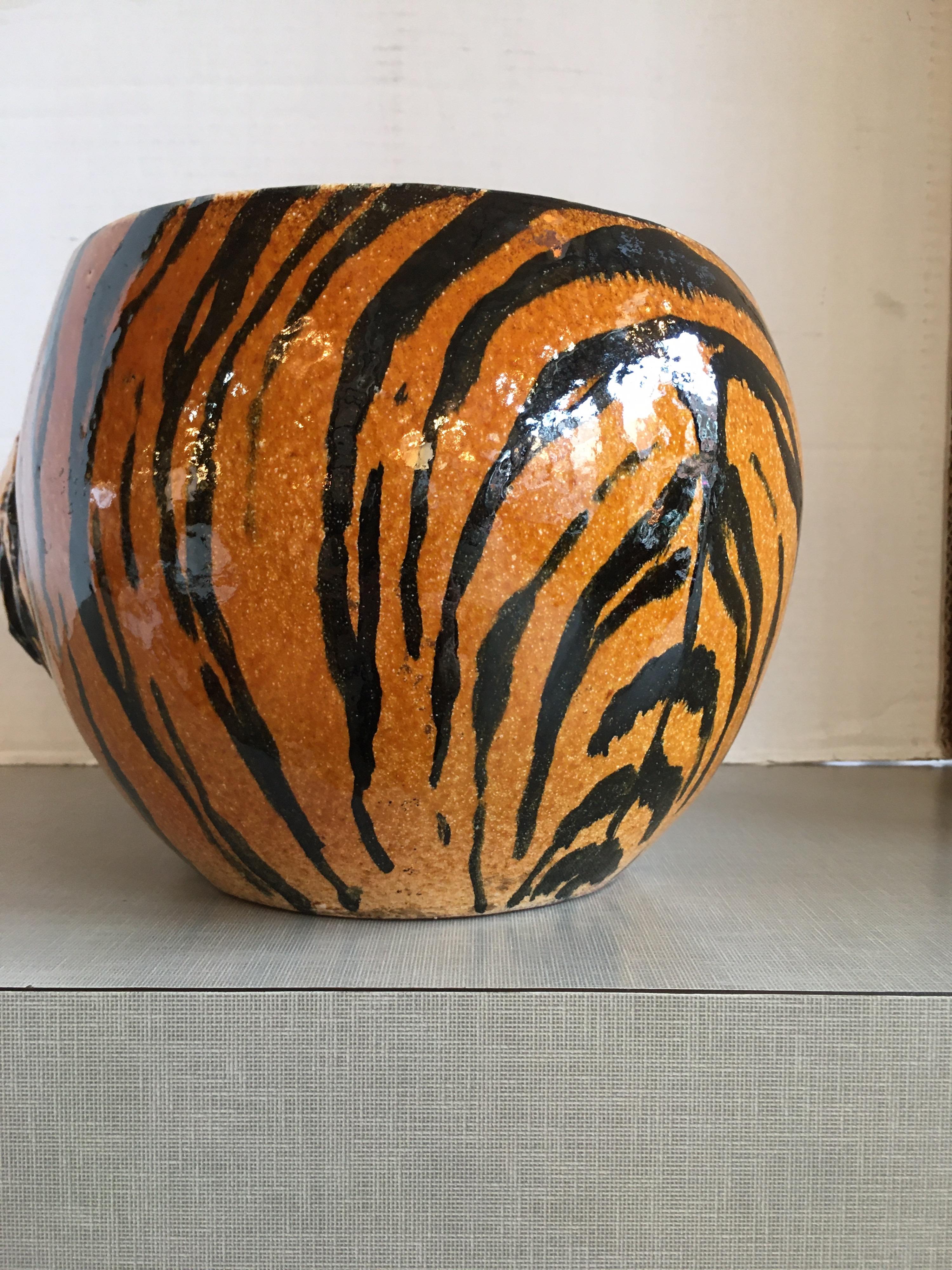 vintage tiger planter