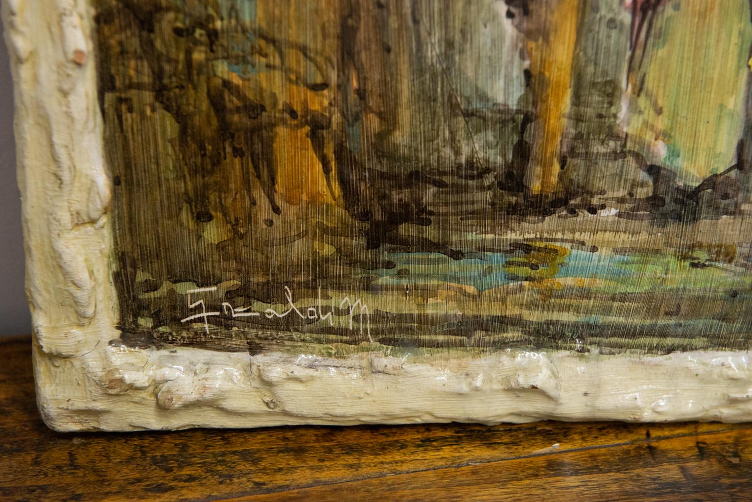 Cerámica pintada a mano  Panel Paisaje Italiano Pintado a mano en venta
